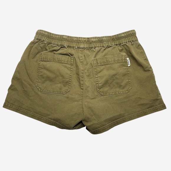 PACT Woven Twill Drawstring 3” Shorts Size S Organic Cotton Green Pockets - Picture 4 of 11